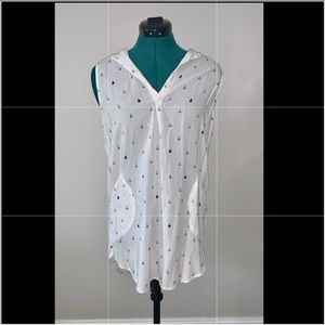 white beach coverup with anchors and sailboats